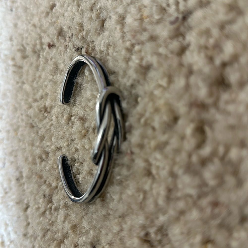 Silver Tone Knot Bangle Bracelet